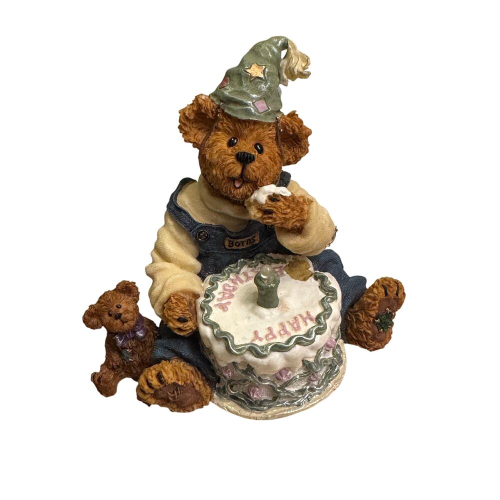 Retired Boyds Bears Bearstone figurine H.B. McBearsley. Happy Birthday Cora 2003